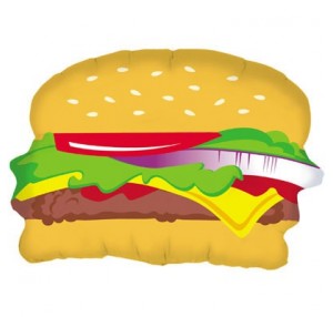 28 INCH HAMBURGER SUPERSHAPE BALLOONS