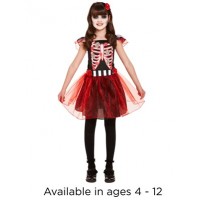 Halloween Day Of The Dead Girls Skeleton Costume