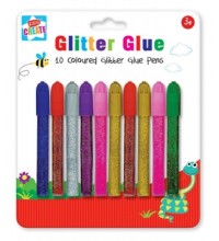 Kids Create Activity Play 10 Coloured Glitter Glue Pens