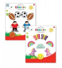 Kids Create Activity Play 8 Pack Novelty Erasers