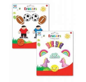Kids Create Activity Play 8 Pack Novelty Erasers