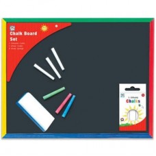 LARGE CHALK BOARD WITH 6 CHALKS