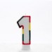 Multicoloured Striped Glitter Number 1 Candle