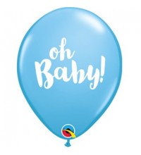 Pale Blue Oh Baby Latex Balloons 25pk