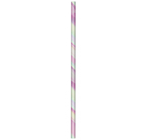 Pastel Iridescent Paper Straws 24pk