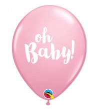 Pink Oh Baby Latex Balloons 25pk