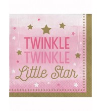 Pink Twinkle Little Star Luncheon Napkins 16pk