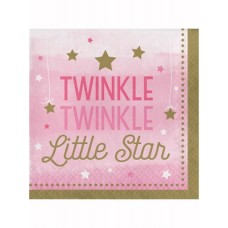 Pink Twinkle Little Star Luncheon Napkins 16pk