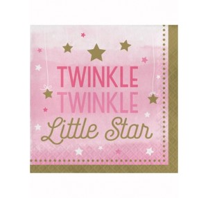 Pink Twinkle Little Star Luncheon Napkins 16pk