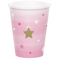 Pink Twinkle Little Star Paper Cups 8pk