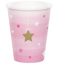 Pink Twinkle Little Star Paper Cups 8pk