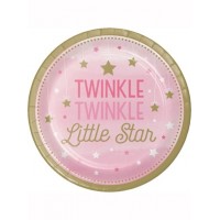 Pink Twinkle Little Star Paper Plates 8pk