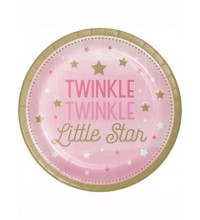 Pink Twinkle Little Star Paper Plates 8pk