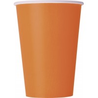 Pumpkin Orange 12oz Large Paper Cups 10pk