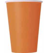 Pumpkin Orange 12oz Large Paper Cups 10pk