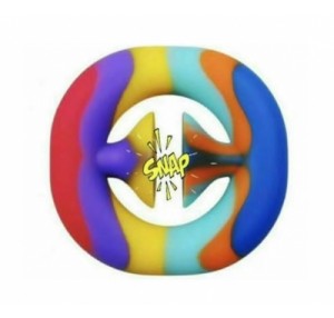 RAINBOW SQUARE STRESS CLICK SNAP FIDGET SENSORY TOY