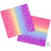 Rainbow Ombre 3-ply Foil Accent Napkins 16pk