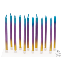 Rainbow Ombre Long Cake Candles 12pk