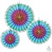Rainbow Ombre Paper Fans 3pk