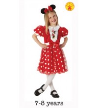 Red Glitz Minnie Mouse Fancy Dress Costume - 7-8yrs