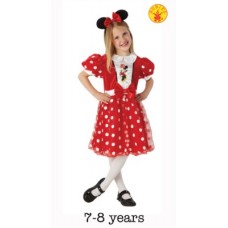 Red Glitz Minnie Mouse Fancy Dress Costume - 7-8yrs