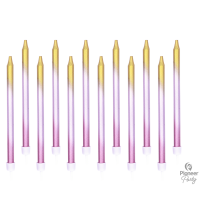 Rose Gold Ombre Long Candles 12pk