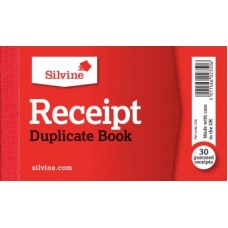 SILVINE CASH RECEIPT BOOK DUPLICATE WITH CARBON 63MM X 106MM