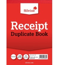 SILVINE DUPLICATE RECEIPT BOOK GUMMED 105MM X 148MM