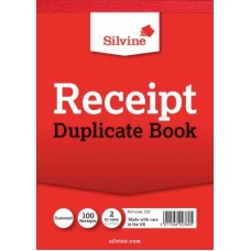 SILVINE DUPLICATE RECEIPT BOOK GUMMED 105MM X 148MM