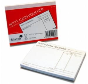 SILVINE PETTY CASH VOUCHER PAD 127MM X 102MM 100 SHEET