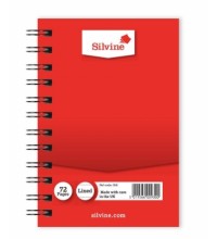 SILVINE TWIN WIRE NOTEBOOK LINED 126MM X 86MM 72 PAGES