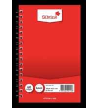 SILVINE TWIN WIRE NOTEBOOK LINED 158MM X 101MM 60 PAGES