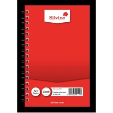 SILVINE TWIN WIRE NOTEBOOK LINED 158MM X 101MM 60 PAGES