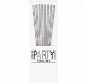 Silver Glitz 7 Inch Cake Sparklers 8pk