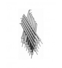 Silver Tall Birthday Cake Candles 12pk