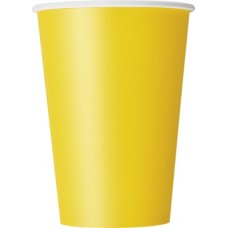 Sunflower Yellow 12oz Large Paper Cups 10pk