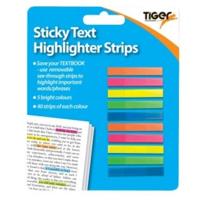 TIGER NEON STICKY TEXT HIGHLIGHTER STRIPS