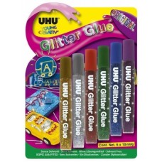 UHU Original Glitter Glue (6x10ml) Carded