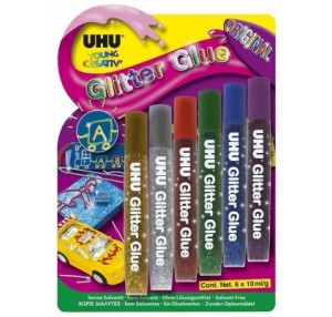 UHU Original Glitter Glue (6x10ml) Carded
