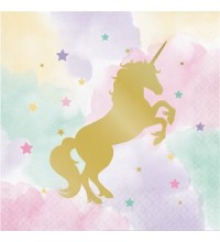 Unicorn Sparkle Foil Stamped Paper Lunch Napkins 16pk