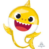 Yellow Baby Shark Party 26 inch SuperShape Foil Balloon